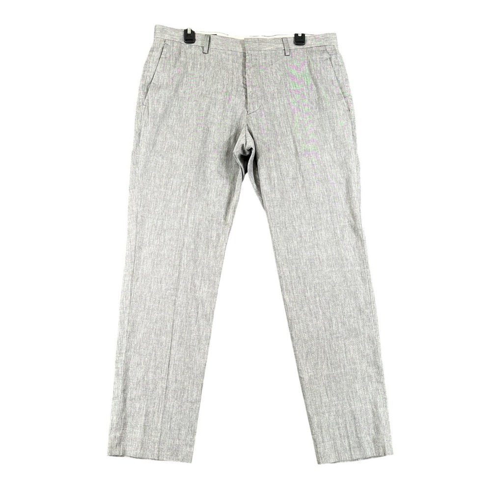 J Crew Ludlow Dress Pants Mens 34x30 Gray Slim Fit Stretch Cotton Office